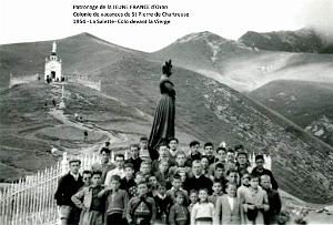 COLO JEUNE FRANCE 1954 la Salette, colo devant la Vierge